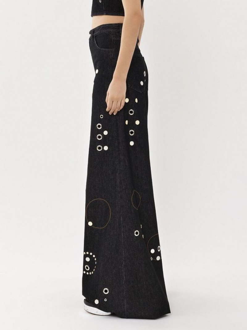 Jeans Chloe Embellished Rave Negros | CHE-SR13984