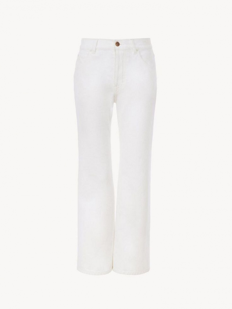 Jeans Chloe Fuego Cropped Bootcut Blancos | CHE-SR13997