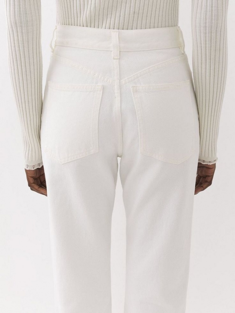 Jeans Chloe Masaya Cropped Directo Blancos | CHE-SR13972
