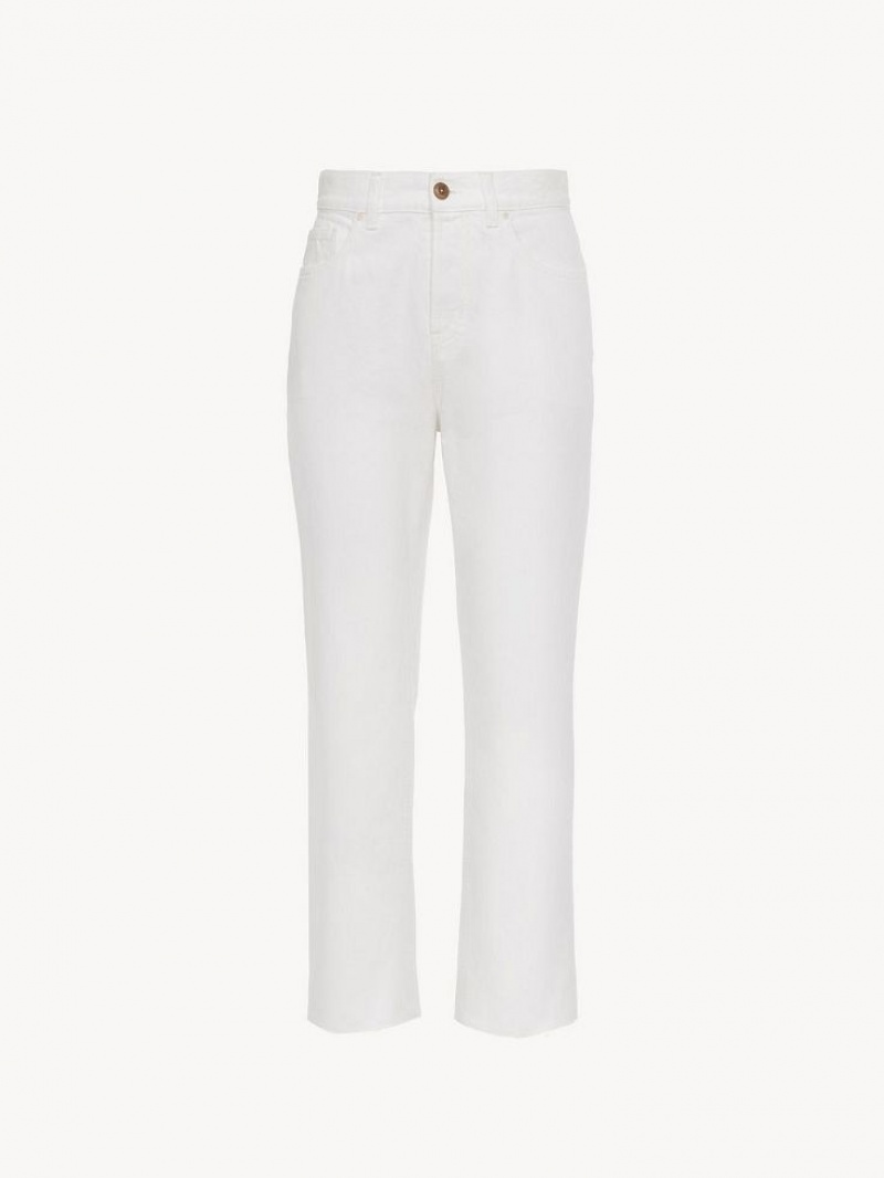 Jeans Chloe Masaya Cropped Directo Blancos | CHE-SR13972