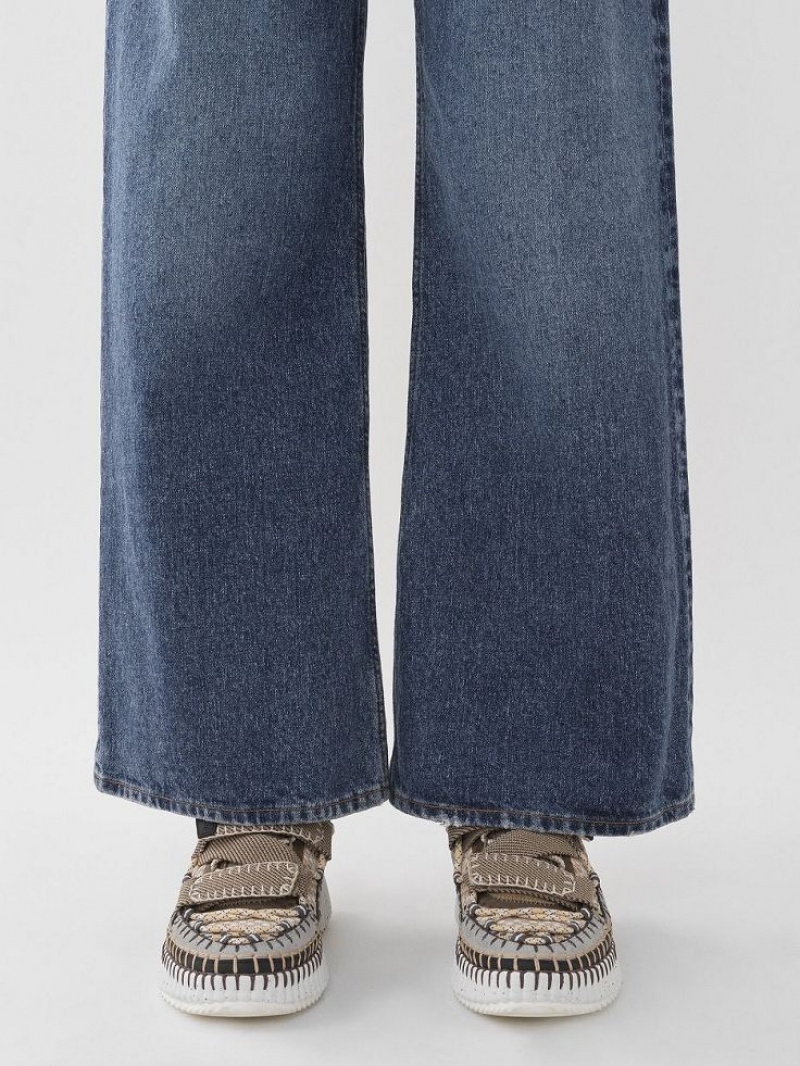 Jeans Chloe Stromboli Anchos Cropped Azules | CHE-SR14011