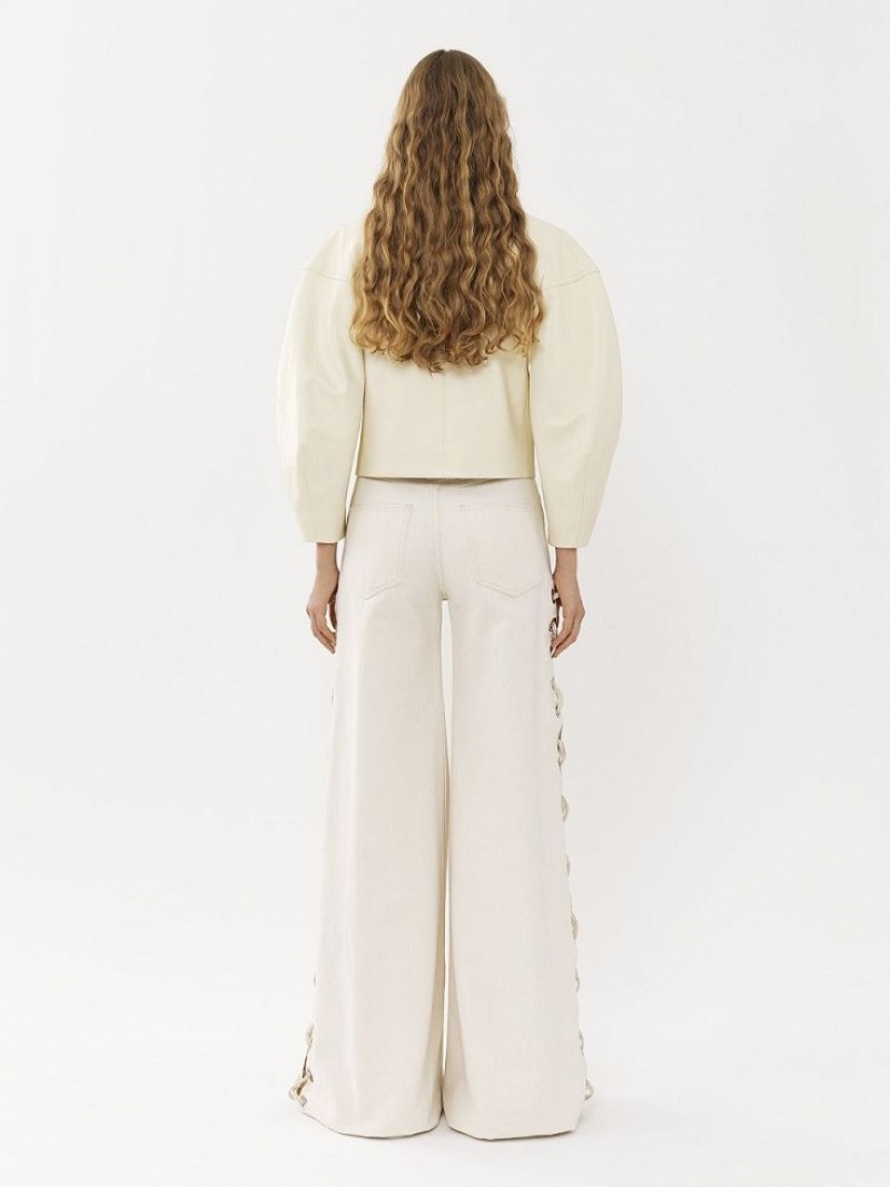 Leather Chloe Boxy Jacket Blancos | CHE-SR14104