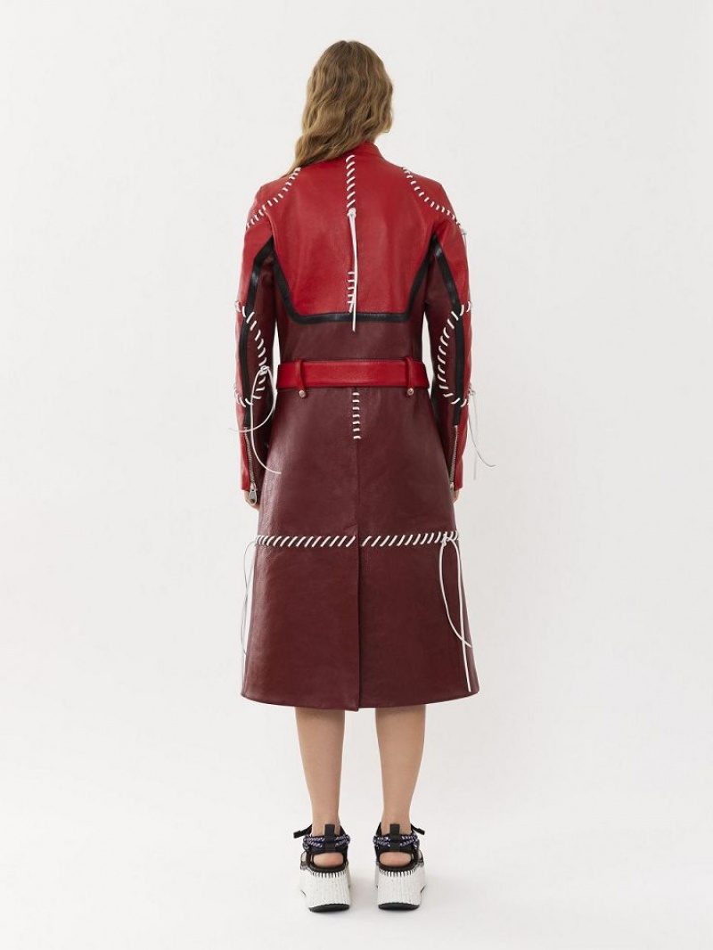 Leather Chloe Ciclismo Coat Morados Rojos | CHE-SR14105