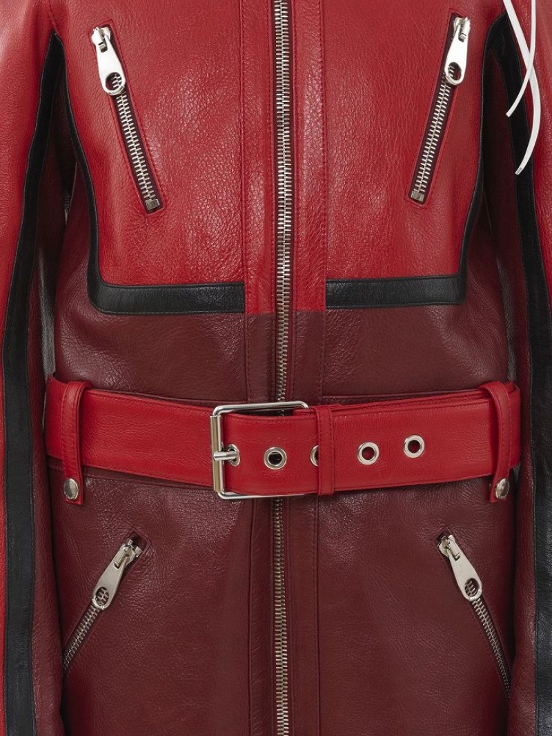 Leather Chloe Ciclismo Coat Morados Rojos | CHE-SR14105