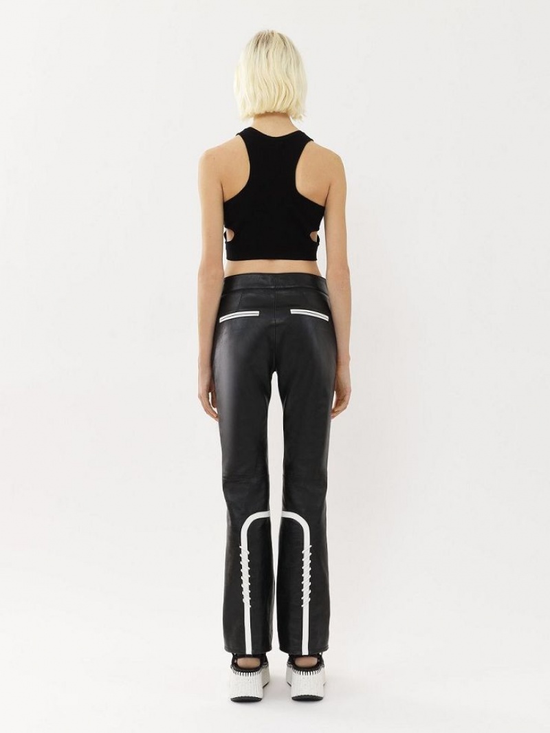 Leather Chloe Ciclismo Pants Negros Amarillos | CHE-SR14107
