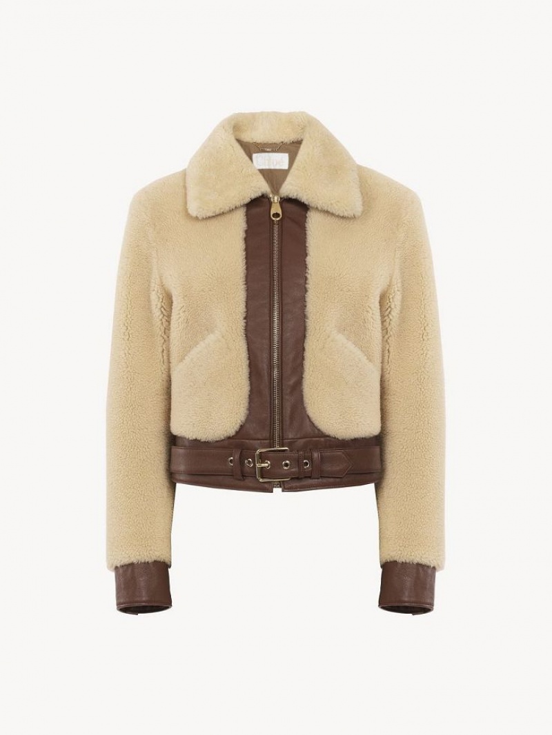 Leather Chloe Corta Blouson Jacket Blancos | CHE-SR14117