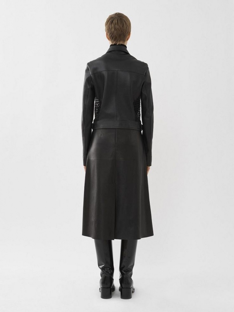 Leather Chloe Cropped Jacket Negros | CHE-SR14113