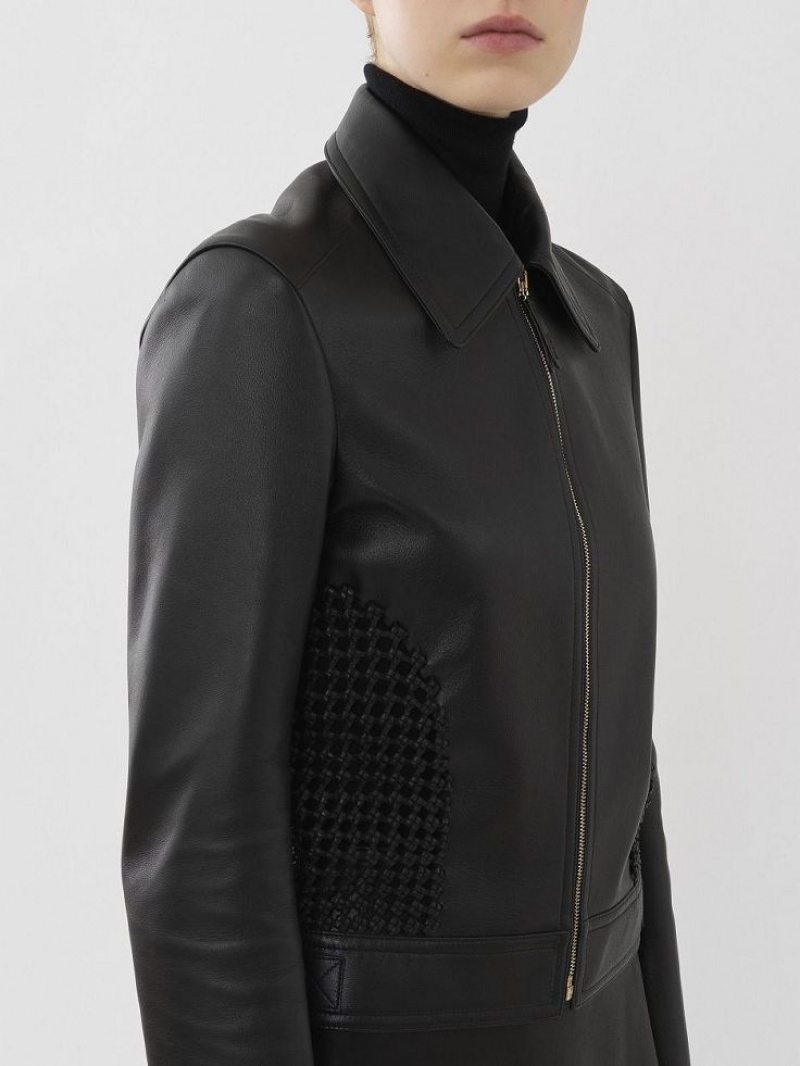 Leather Chloe Cropped Jacket Negros | CHE-SR14113