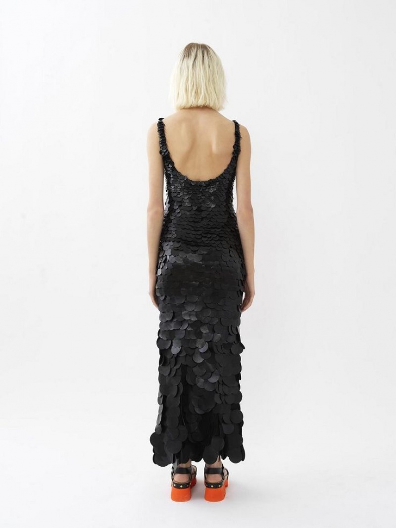 Leather Chloe Long Tank Vestido Negros | CHE-SR14102