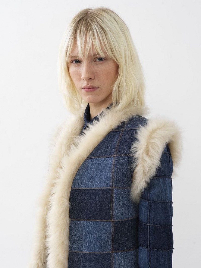 Leather Chloe Reversible Gilet Blancos | CHE-SR14101