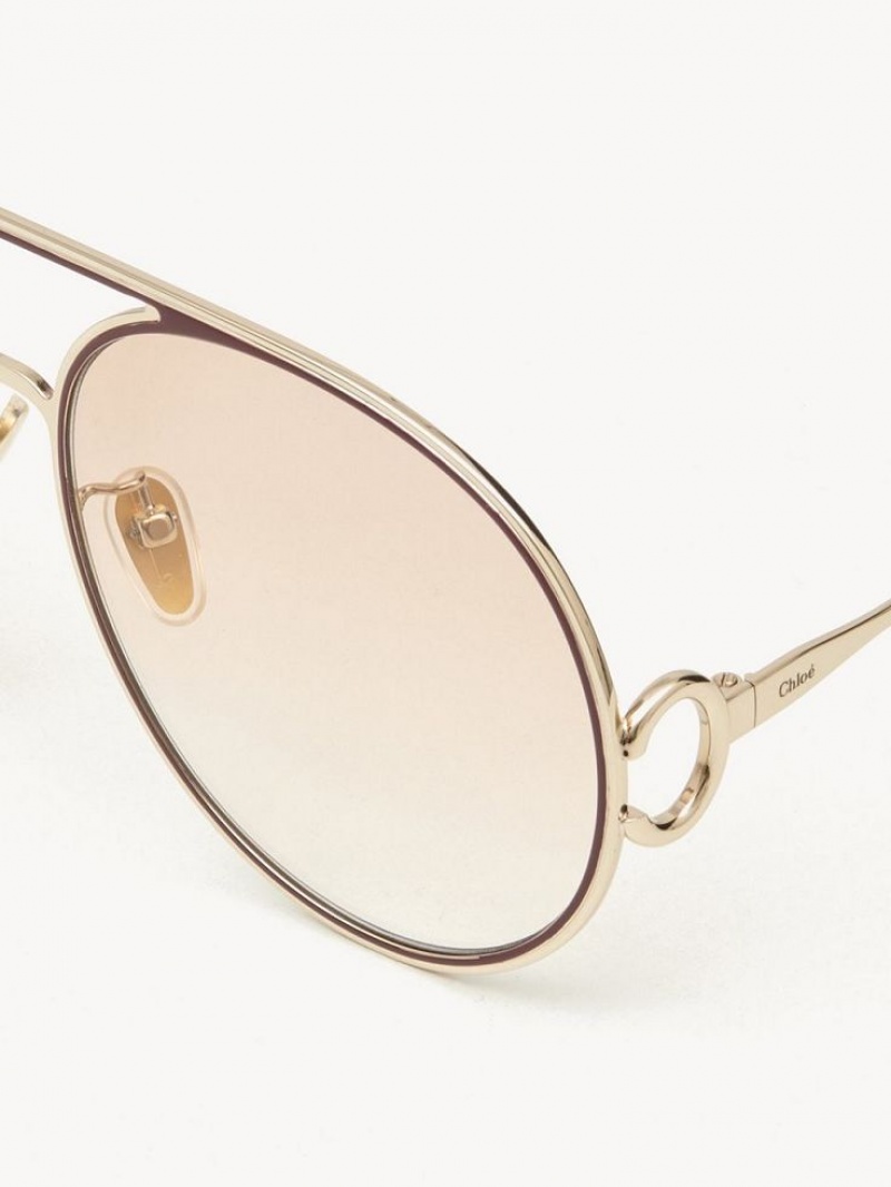 Lentes de Sol Chloe Austine Dorados Rosas | CHE-SR14524