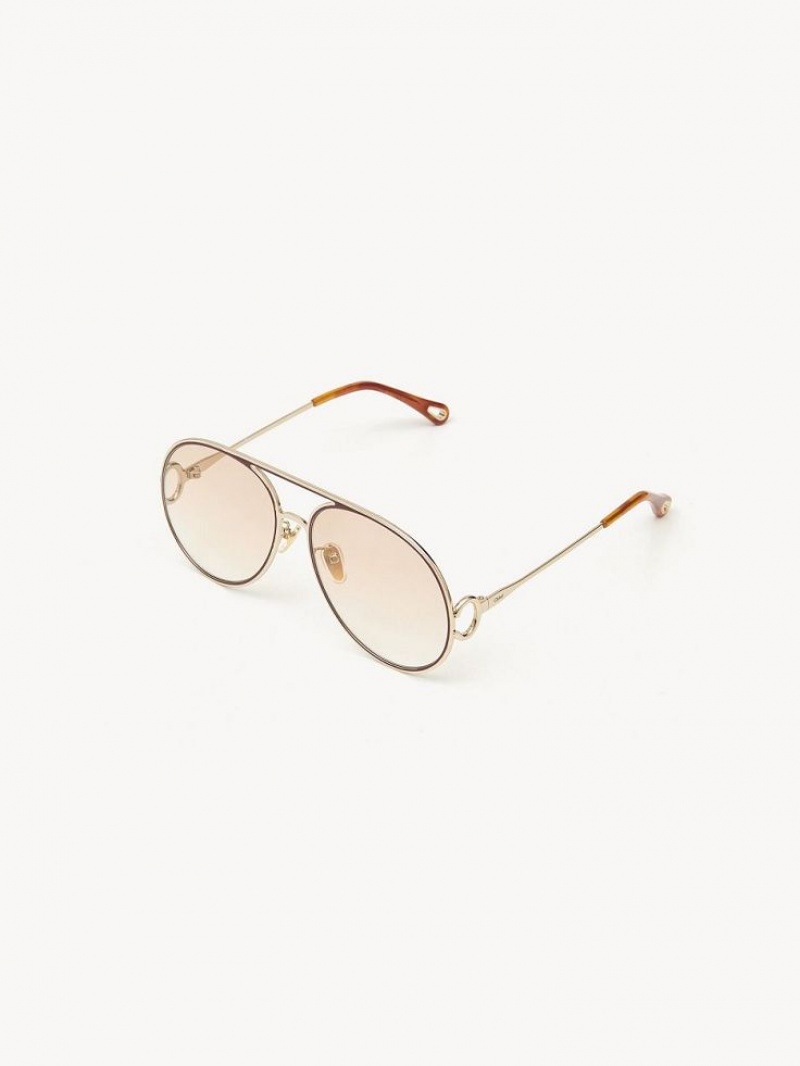 Lentes de Sol Chloe Austine Dorados Rosas | CHE-SR14524