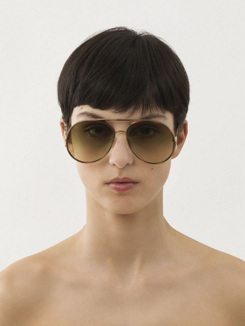 Lentes de Sol Chloe Austine Dorados Verdes | CHE-SR14526