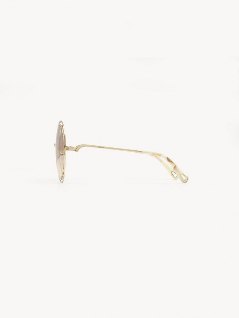 Lentes de Sol Chloe Carlina Petite Dorados Beige | CHE-SR14544
