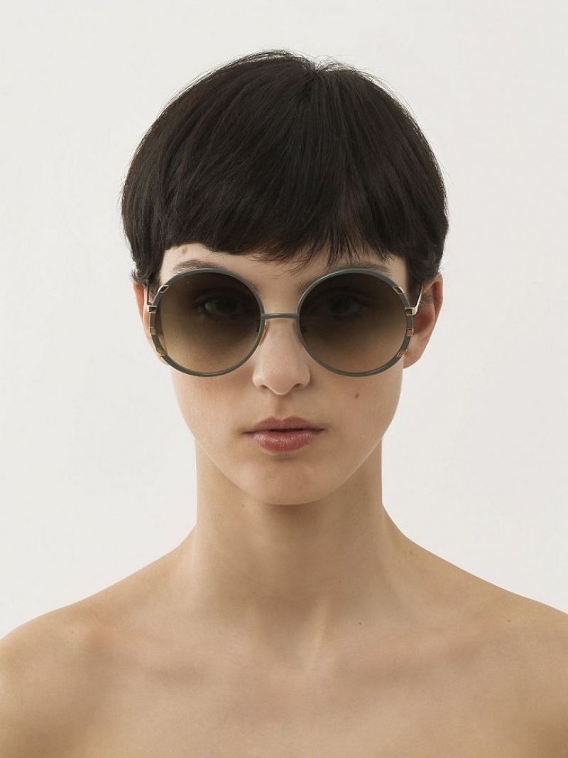 Lentes de Sol Chloe Celeste Dorados Kaki | CHE-SR14530