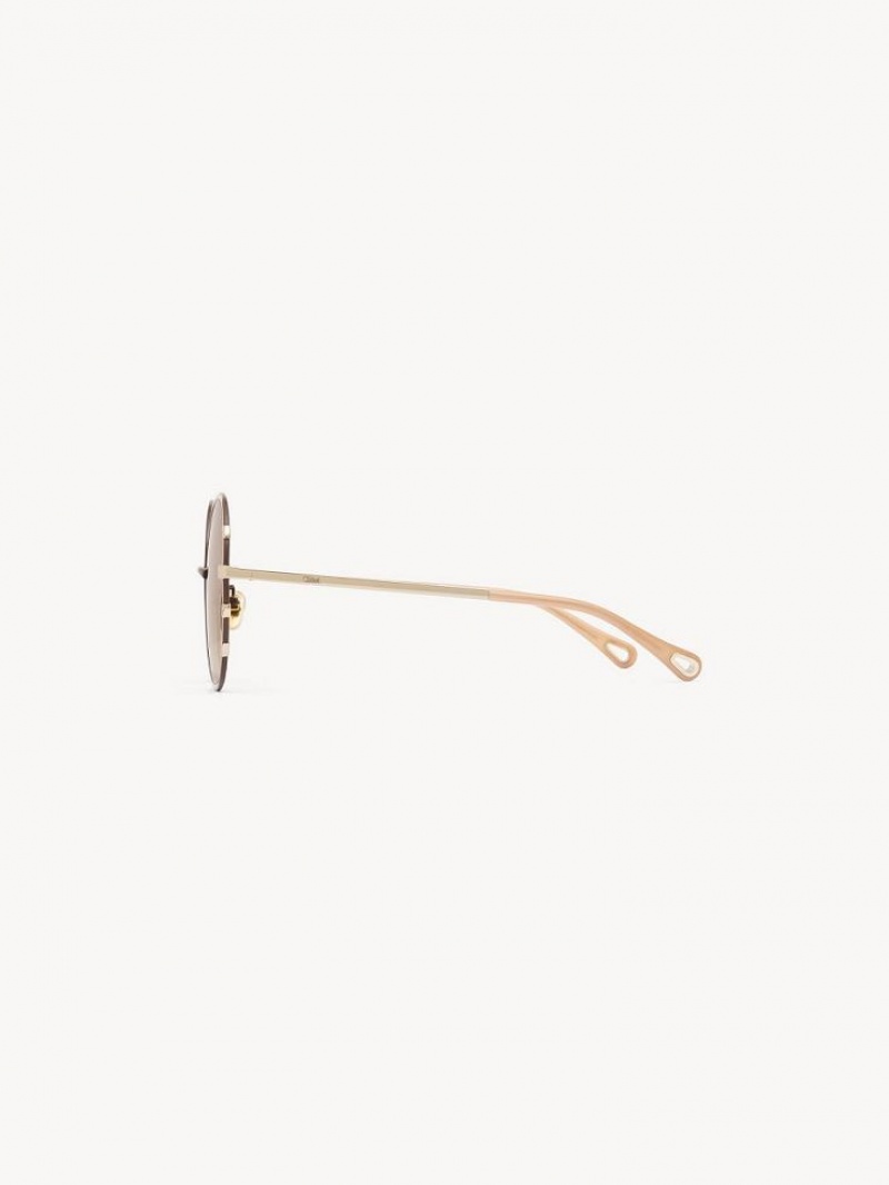 Lentes de Sol Chloe Celeste Dorados Marrom | CHE-SR14523