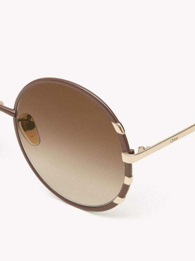 Lentes de Sol Chloe Celeste Dorados Marrom | CHE-SR14523