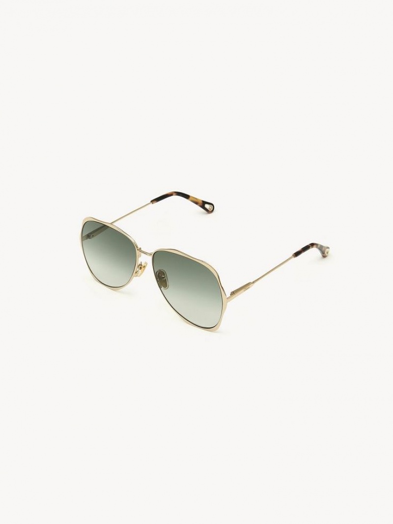 Lentes de Sol Chloe Honoré Dorados Verdes | CHE-SR14567