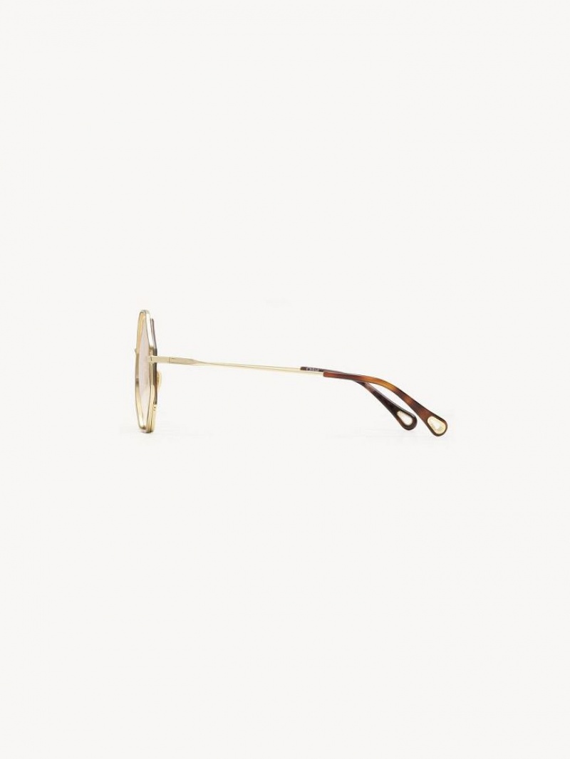 Lentes de Sol Chloe Poppy Petite Dorados Beige | CHE-SR14546