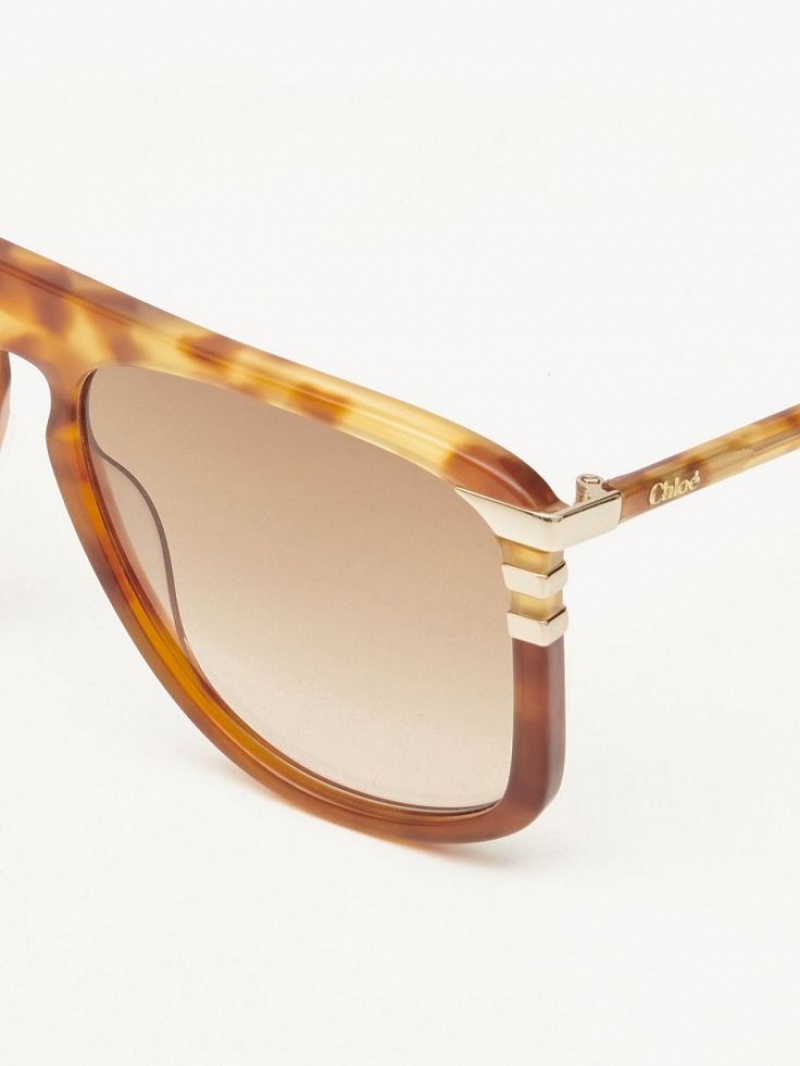 Lentes de Sol Chloe West Small Havana Patchwork | CHE-SR14521
