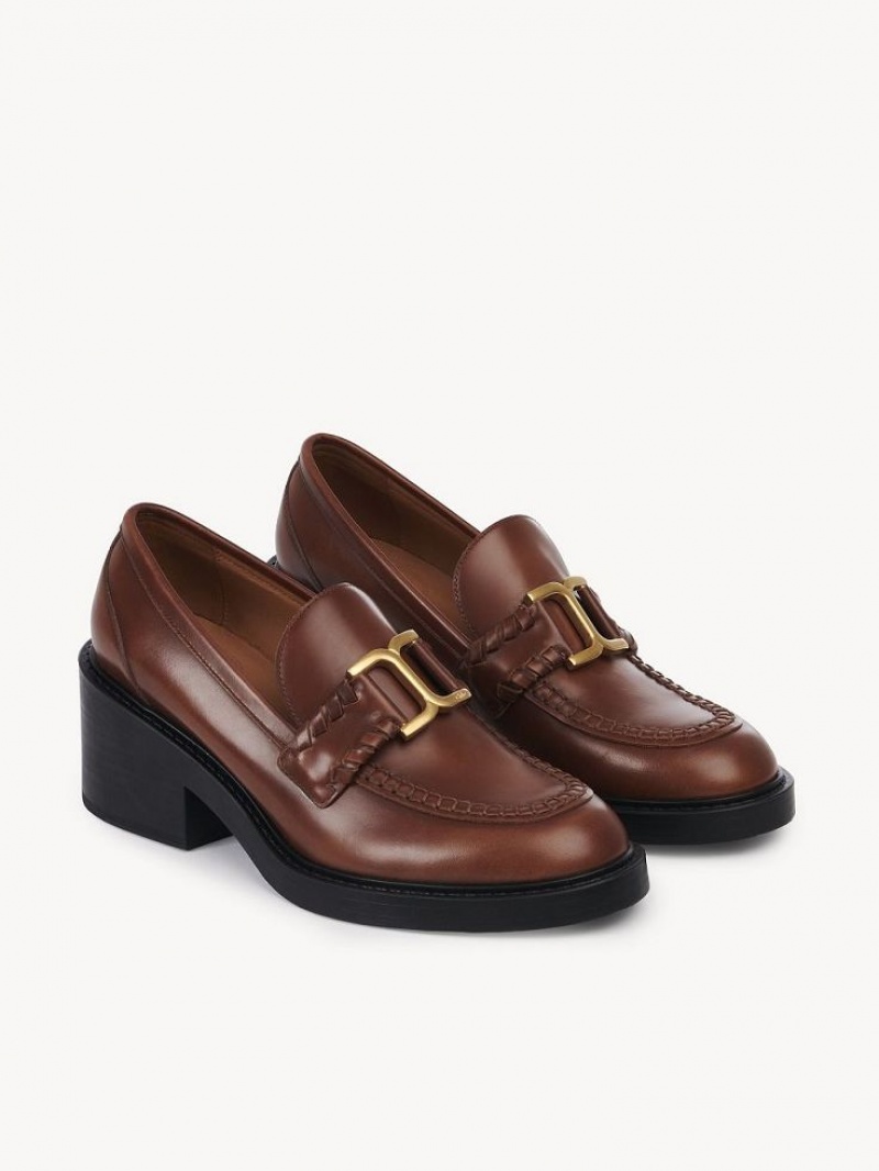 Loafer Chloe Marcie Tacón Marrom | CHE-SR14243