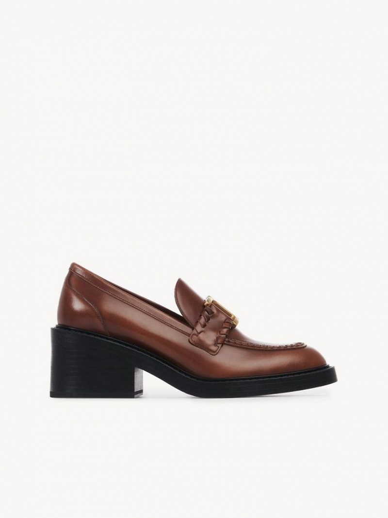 Loafer Chloe Marcie Tacón Marrom | CHE-SR14243