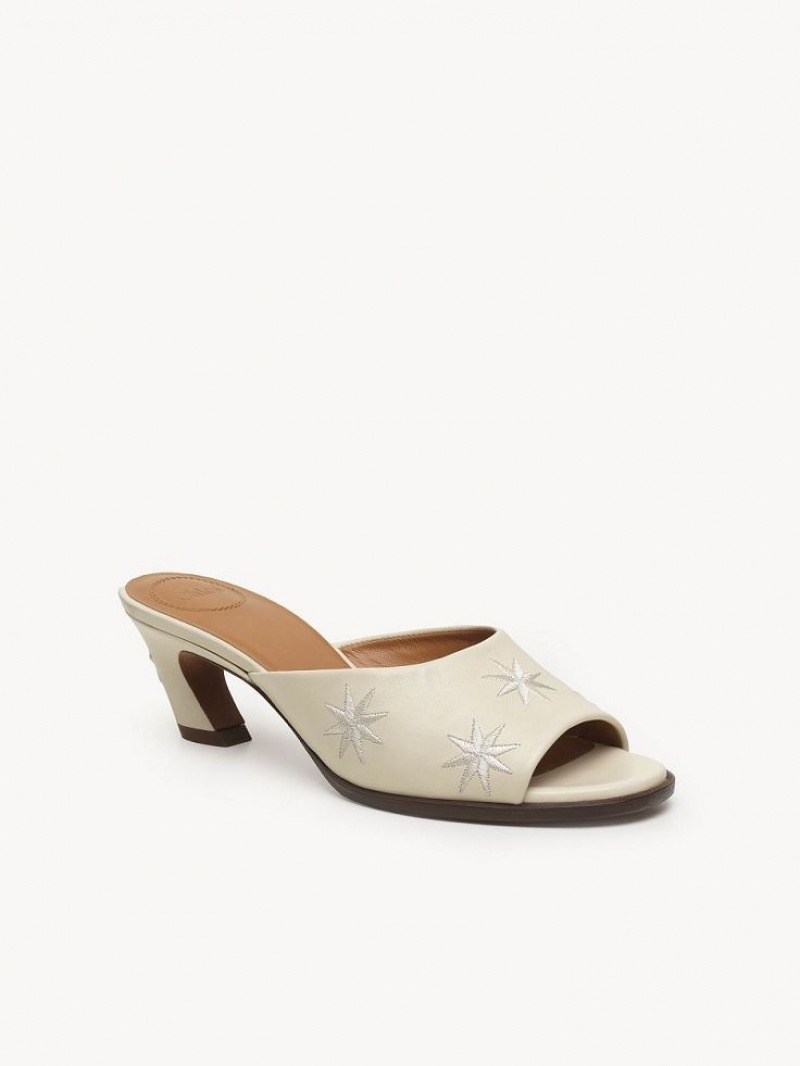 Mule Chloe Oli High-heel Blancos | CHE-SR14157