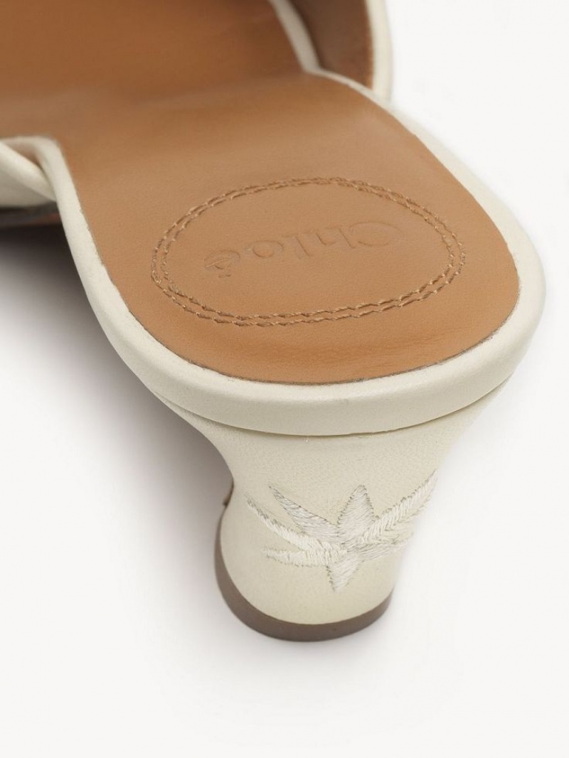 Mule Chloe Oli High-heel Blancos | CHE-SR14157
