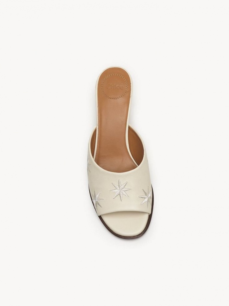 Mule Chloe Oli High-heel Blancos | CHE-SR14157
