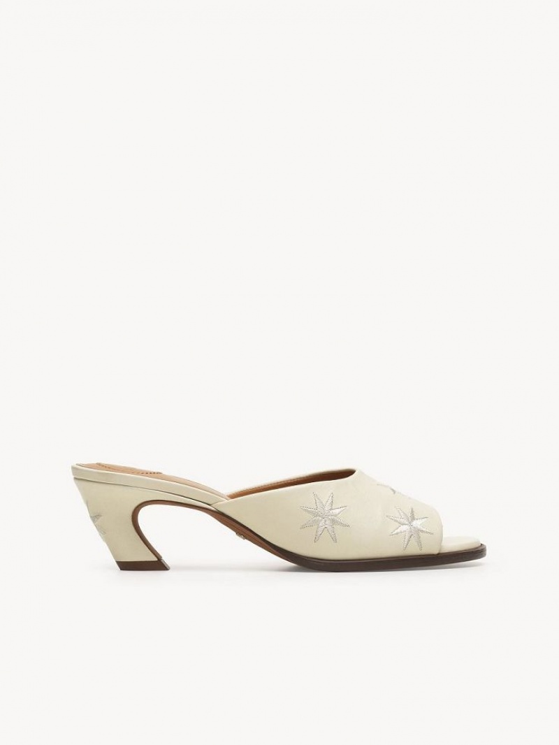Mule Chloe Oli High-heel Blancos | CHE-SR14157