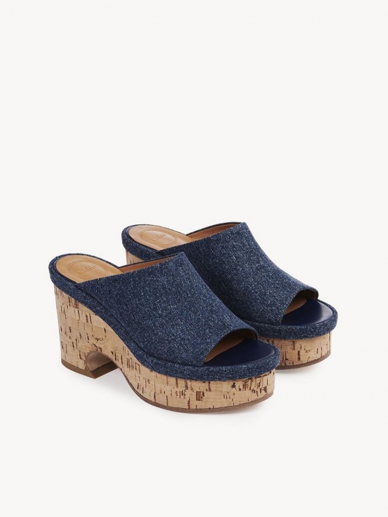Mule Chloe Oli Plataforma Azules | CHE-SR14134