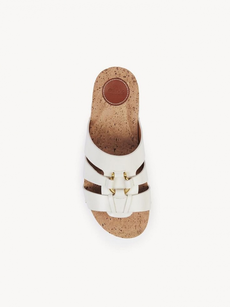 Mule Chloe Owena Plataforma Chanclas Blancos | CHE-SR14133