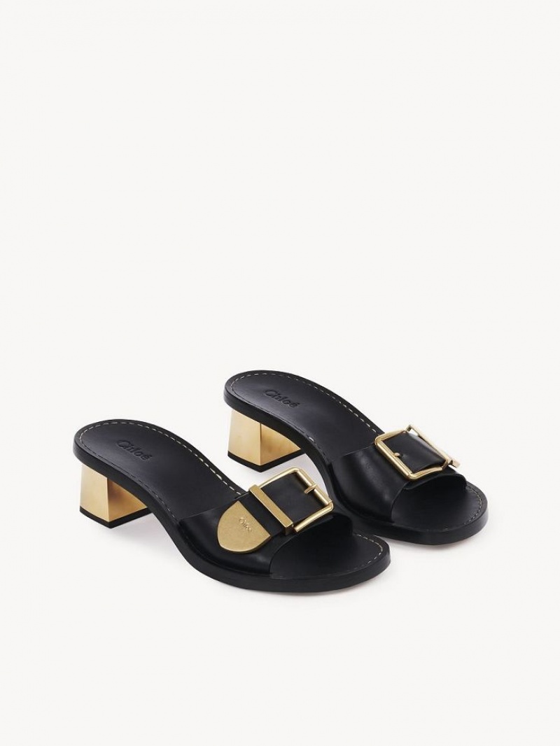 Mule Chloe Rebecca High-heel Negros | CHE-SR14139