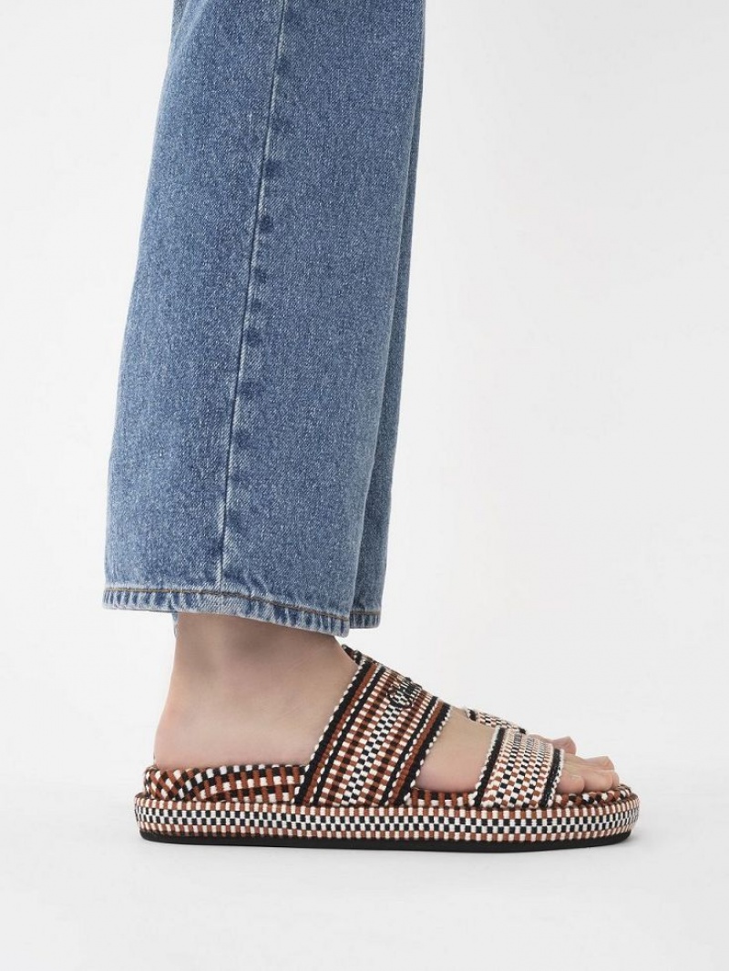 Mule Chloe Rori Planos Rojos Marrom | CHE-SR14135