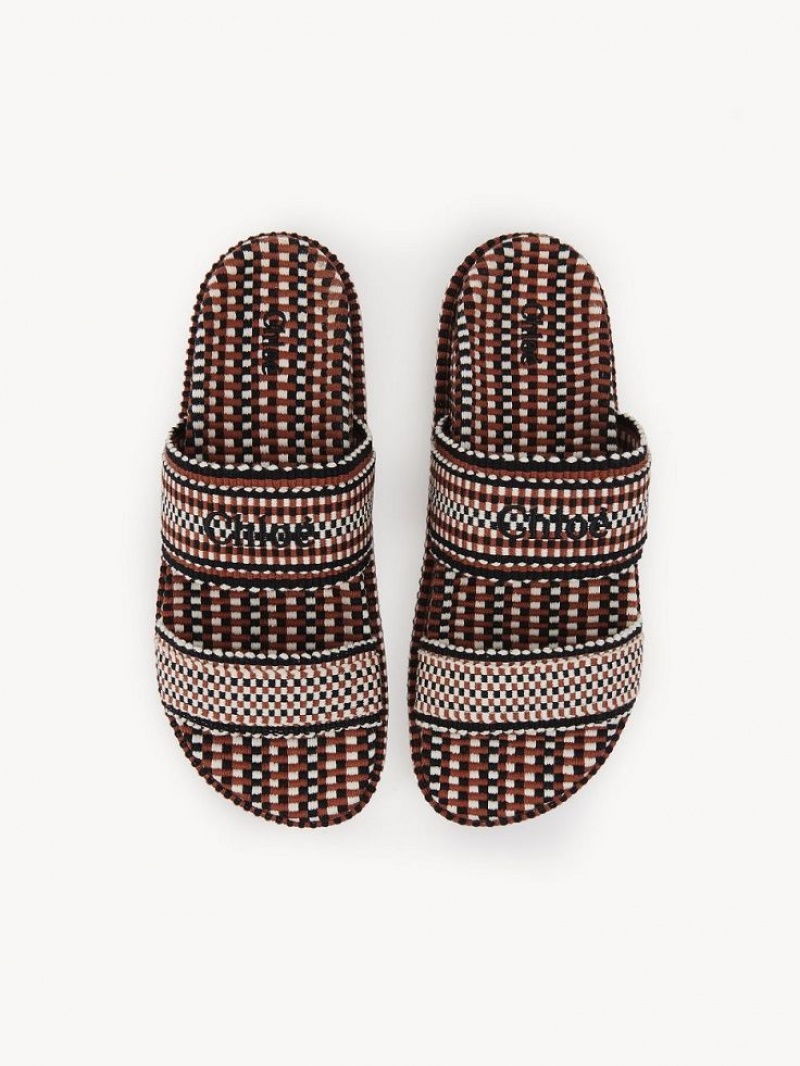 Mule Chloe Rori Planos Rojos Marrom | CHE-SR14135