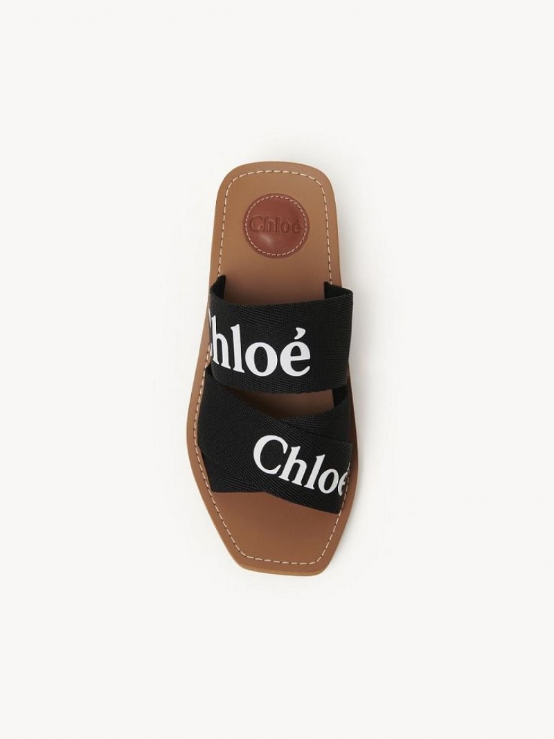 Mule Chloe Woody High-heel Negros | CHE-SR14171
