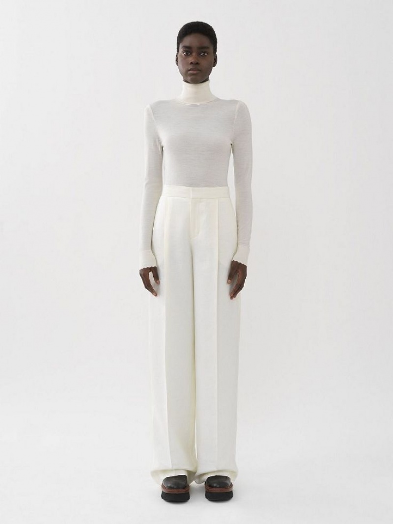 Pantalon Chloe Anchos-leg Blancos | CHE-SR13987