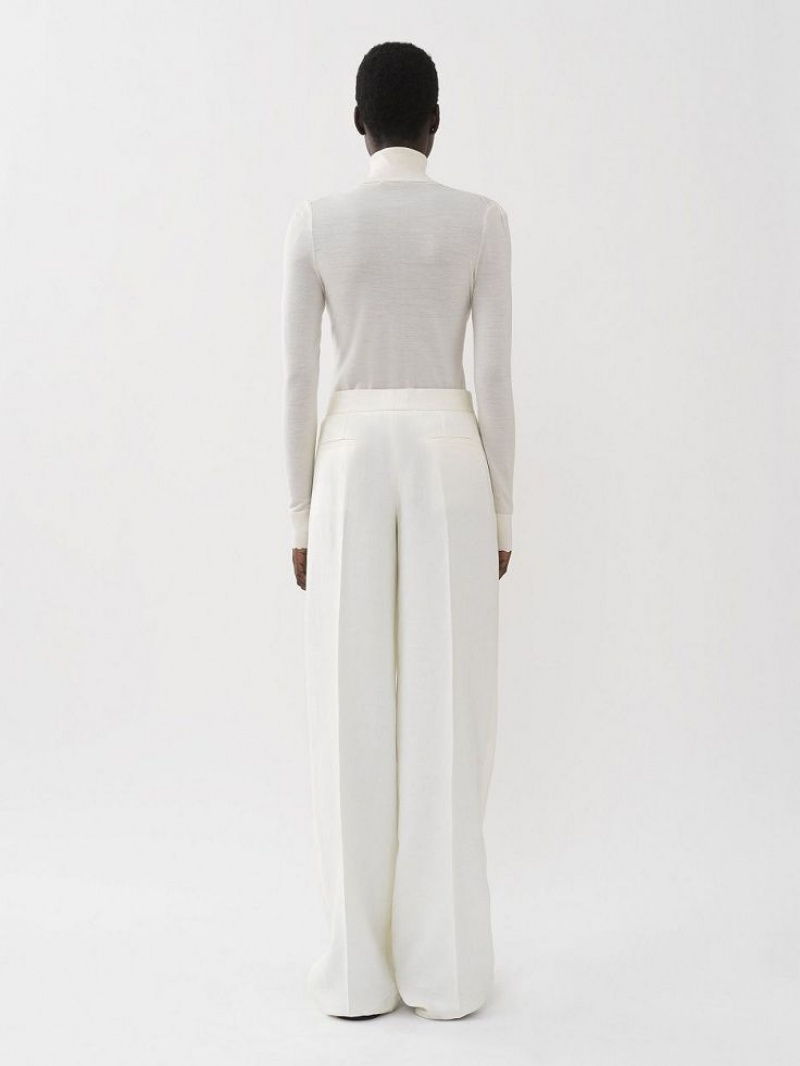 Pantalon Chloe Anchos-leg Blancos | CHE-SR13987
