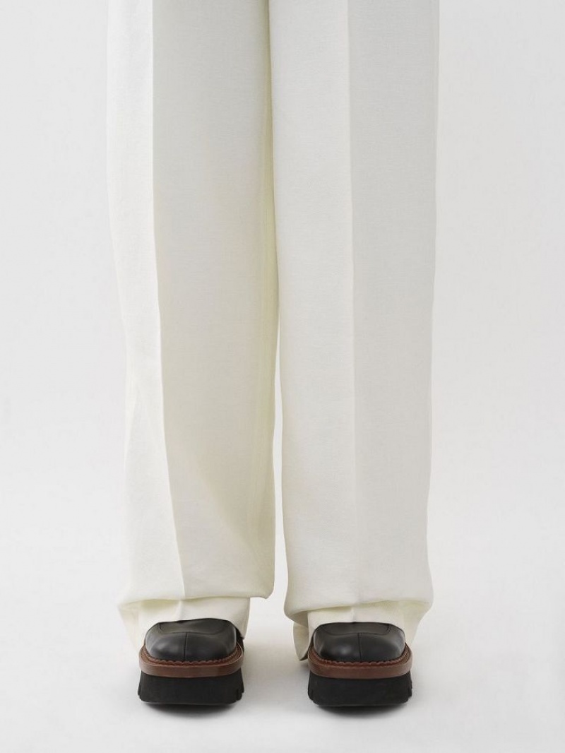 Pantalon Chloe Anchos-leg Blancos | CHE-SR13987