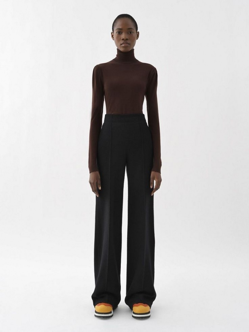 Pantalon Chloe Anchos-leg Negros | CHE-SR13986