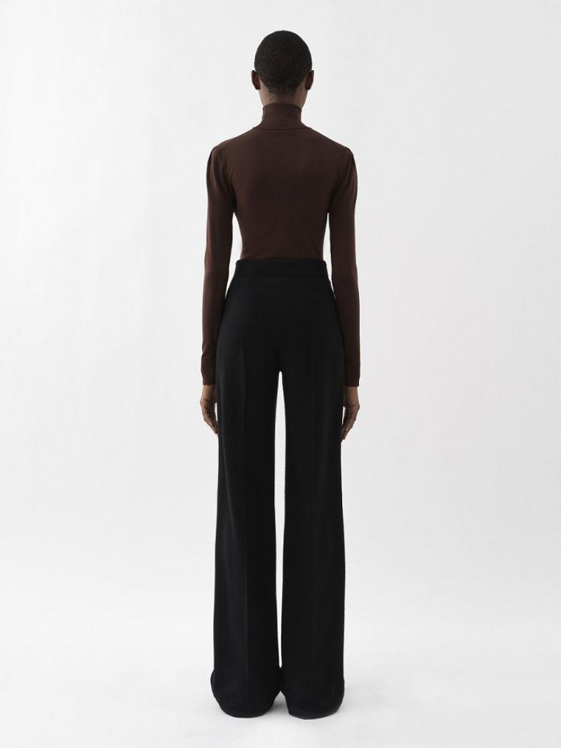Pantalon Chloe Anchos-leg Negros | CHE-SR13986