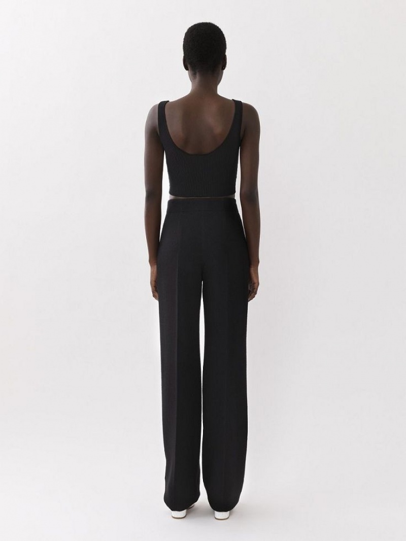 Pantalon Chloe Anchos-leg Negros | CHE-SR13989