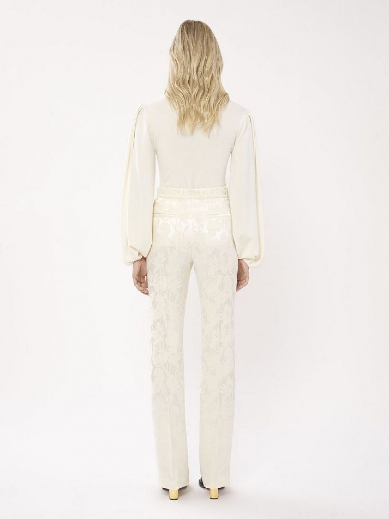 Pantalon Chloe High-waisted Tailored Blancos | CHE-SR14023