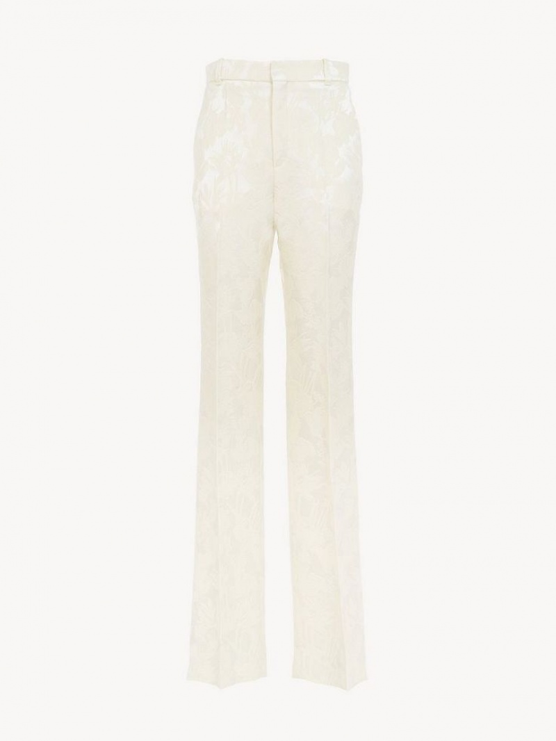 Pantalon Chloe High-waisted Tailored Blancos | CHE-SR14023