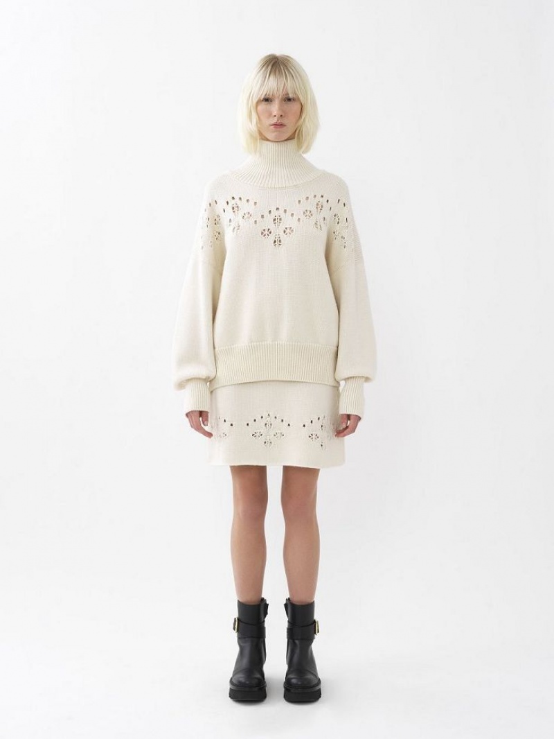 Prendas De Punto Chloe A-line Mini Blancos | CHE-SR13942