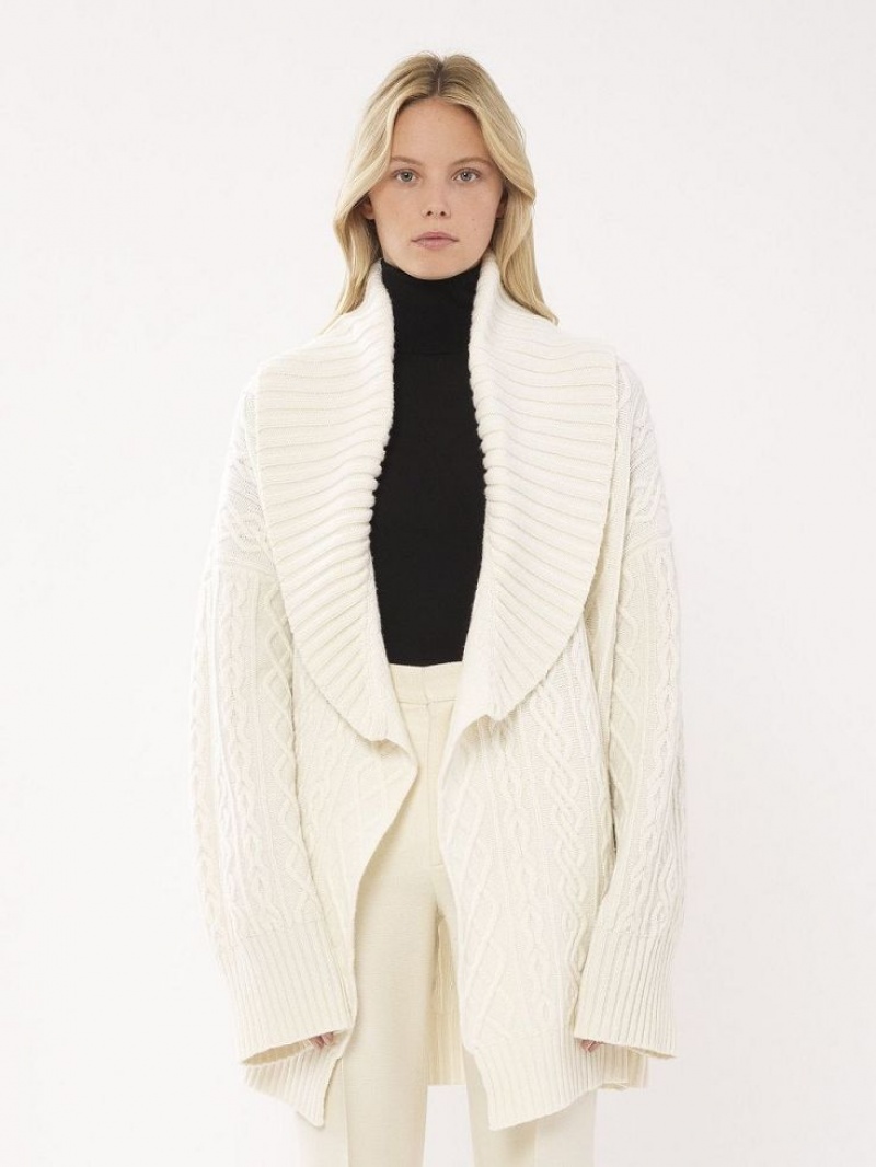 Prendas De Punto Chloe Belted Wrap Cardigan Blancos | CHE-SR13957