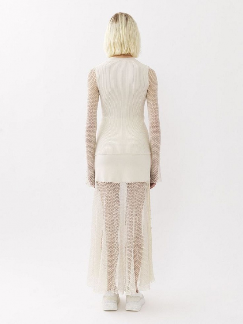 Prendas De Punto Chloe Fitted Blancos | CHE-SR13951
