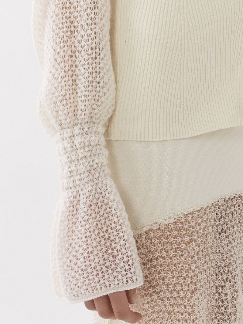 Prendas De Punto Chloe Fitted Cardigan Blancos | CHE-SR13941