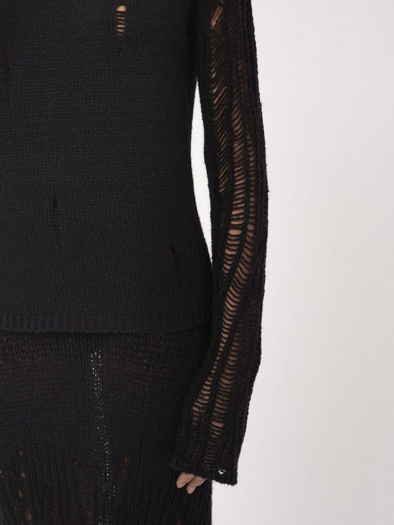 Prendas De Punto Chloe Fitted Mock-neck Negros | CHE-SR13952