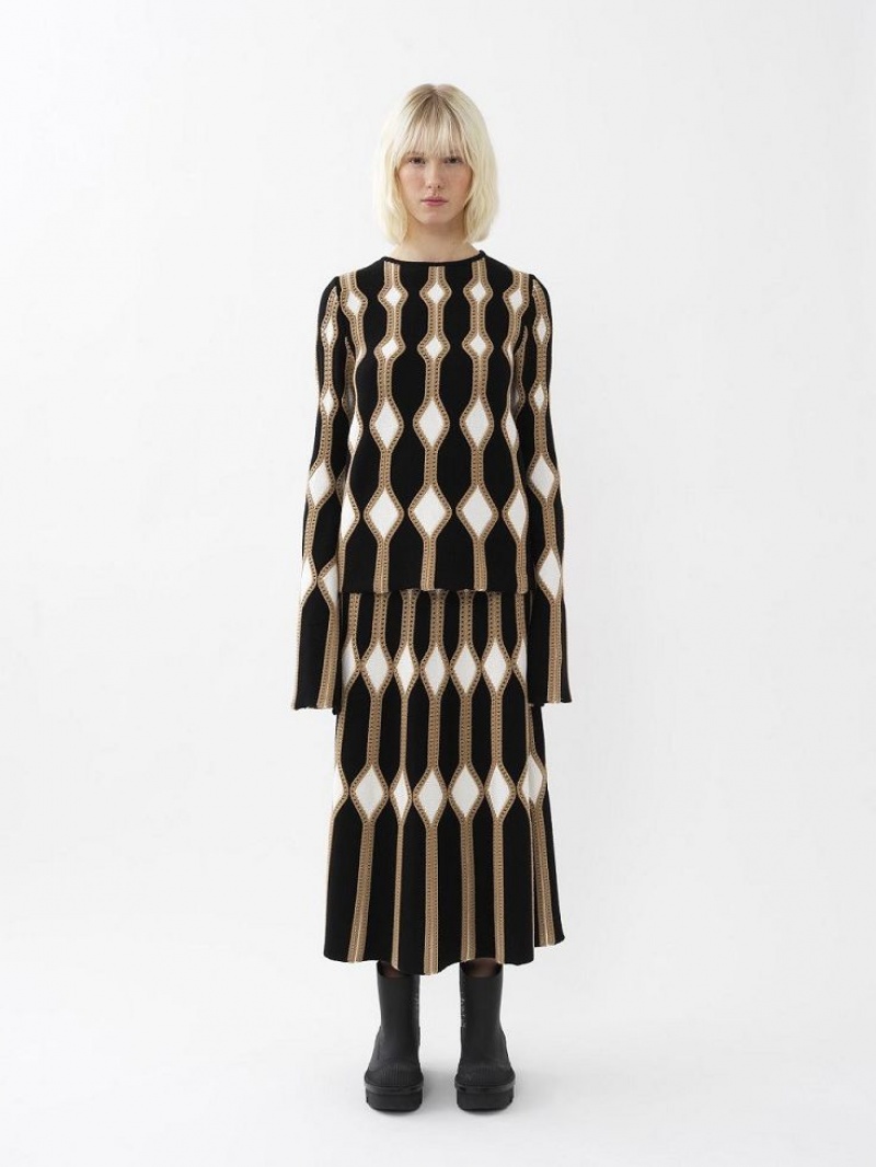 Prendas De Punto Chloe Flared Mid-length Marrom | CHE-SR13944